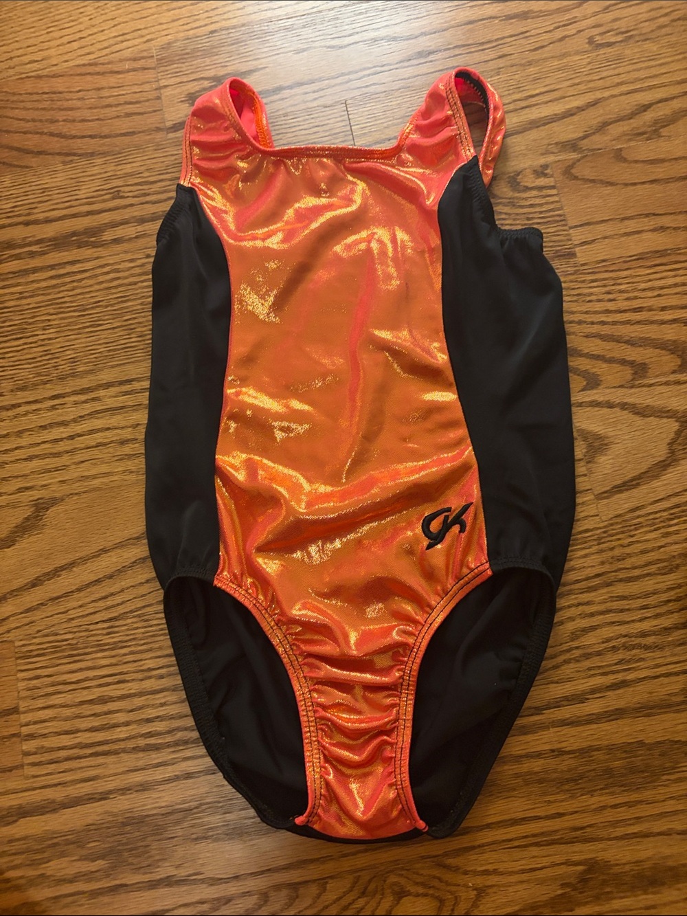 GK Orange and Black Girls' Leotard